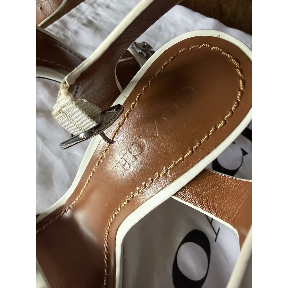 Coach Shoes Womens 6 Pumps White Patent Open Toe Heels Ankle Strap GUC - Picture 3 of 9